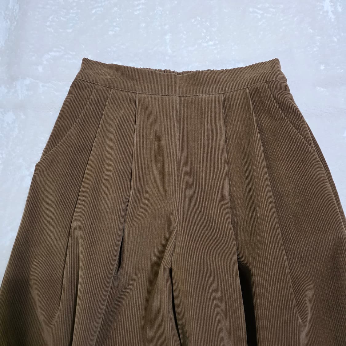 (F)여성 코듀로이 핀턱 와이드 팬츠  상품이미지2