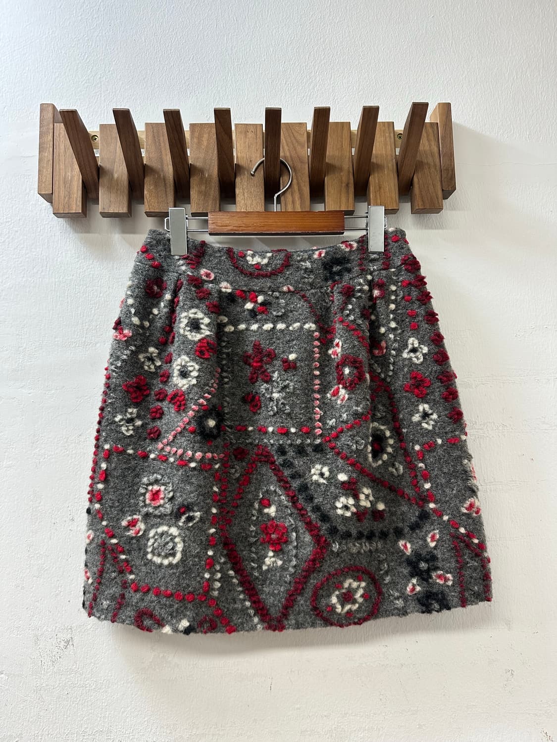 일본빈티지 울 자카드 패턴 스커트  상품이미지1