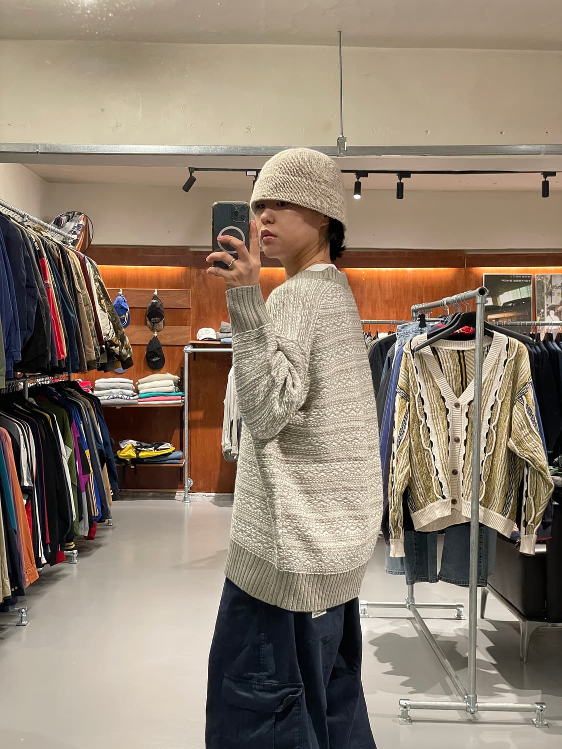 빈티지 V넥 가디건   상품이미지3