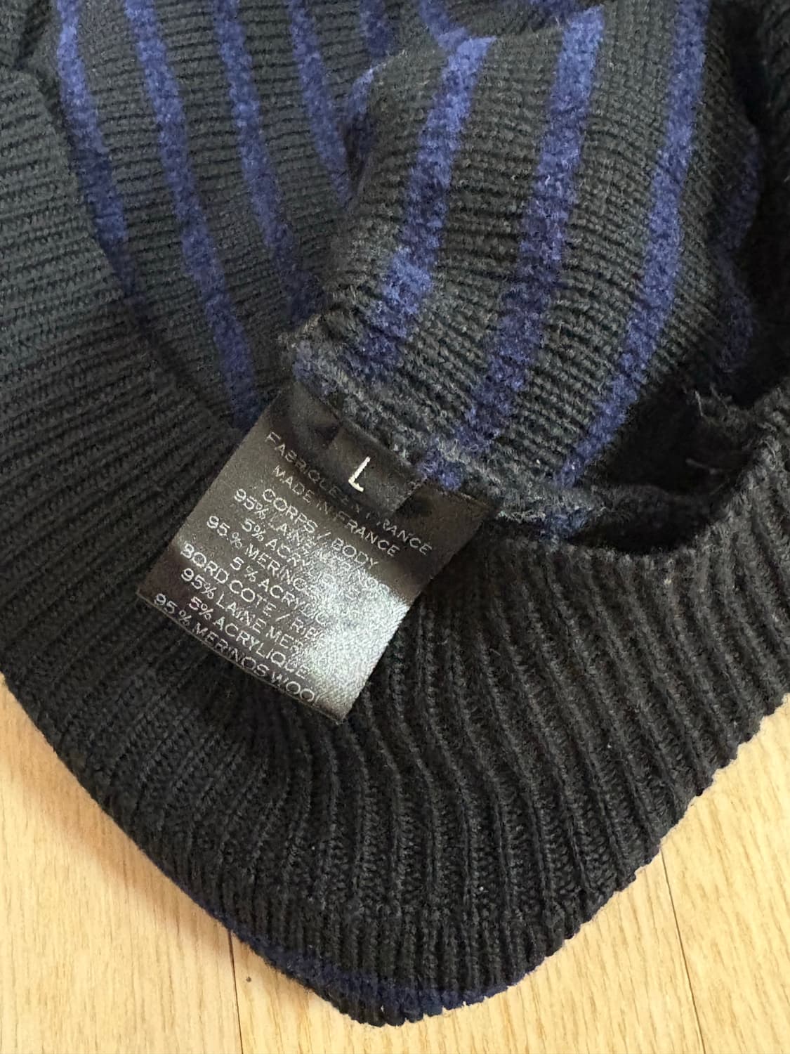 발망 스트라이프 견장 니트 상품이미지3