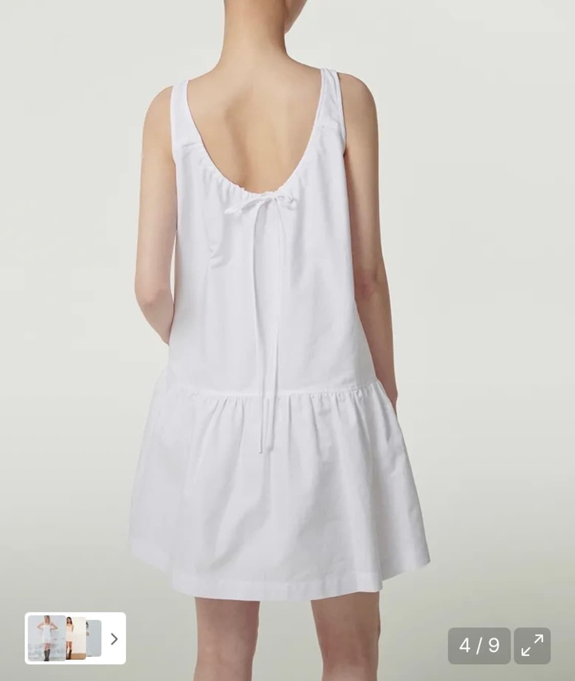무신사스탠다드 우먼즈 코튼 티어드 미니 드레스 [화이트] 상품이미지2