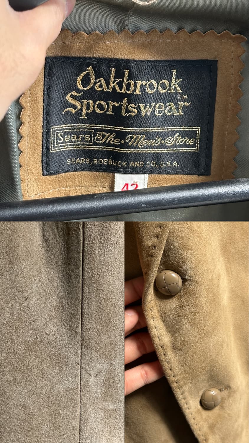 80's 빈티지 Sears 시어스 오크브룩 디어스킨 벅스킨 블레이저 상품이미지9