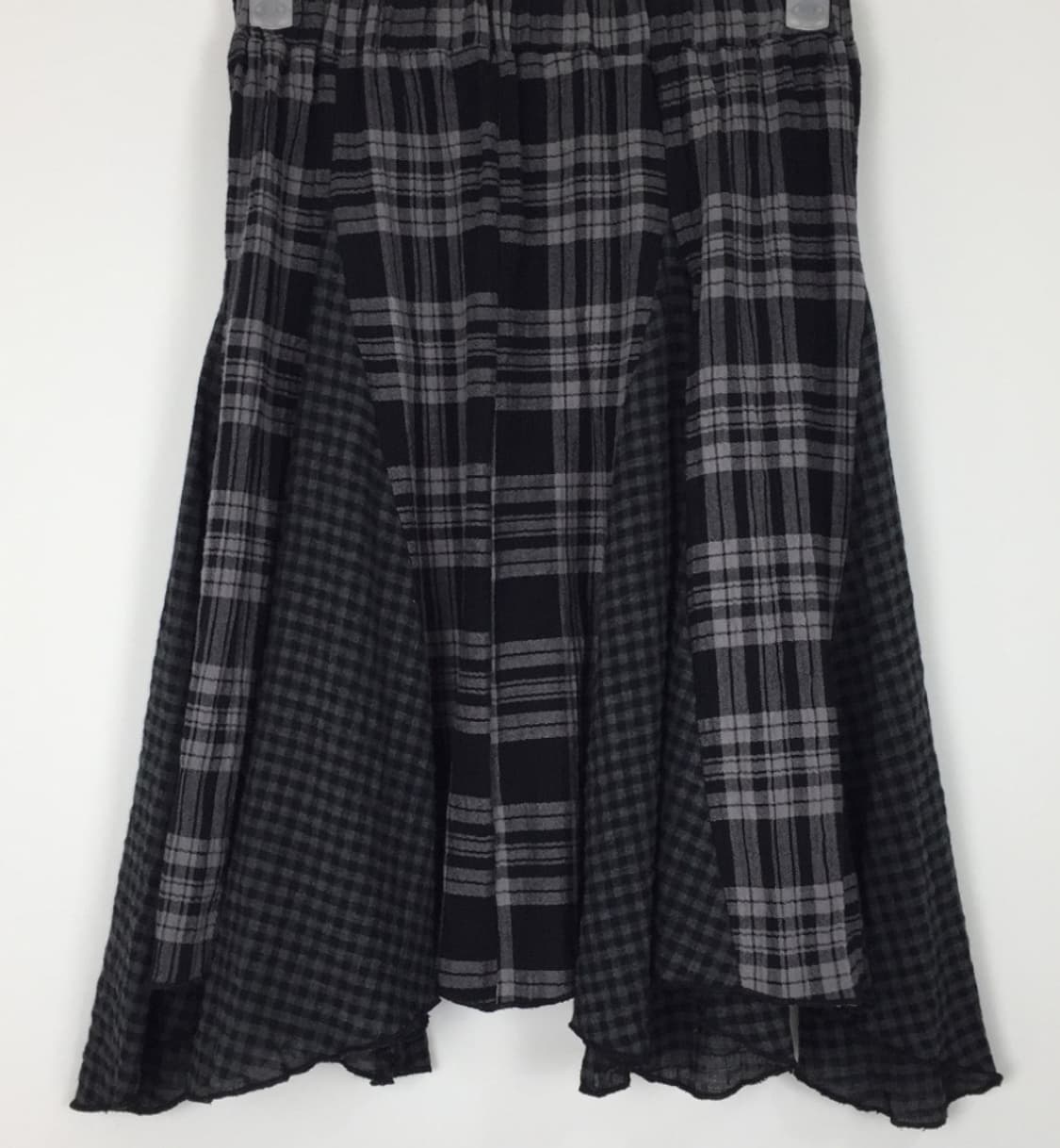체크 레이어드 밴딩 스커트 상품이미지3