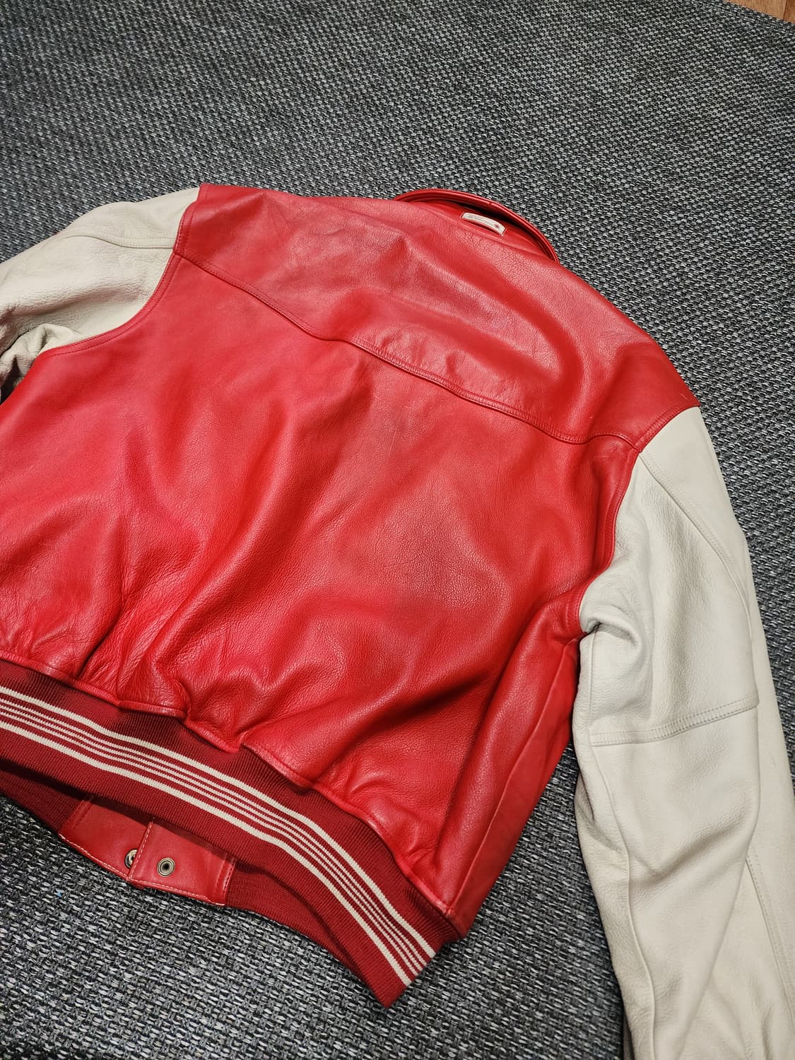아메코 빈티지 가죽AMECO 스타디움 자켓 레드  XL 상품이미지5