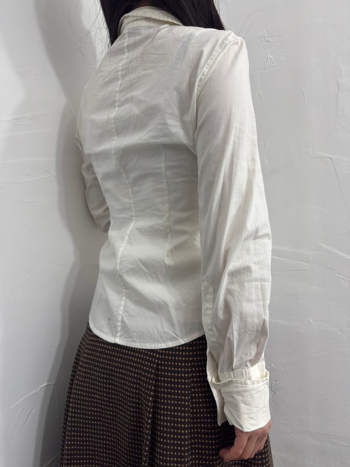 dkny white shirring shirt 상품이미지4