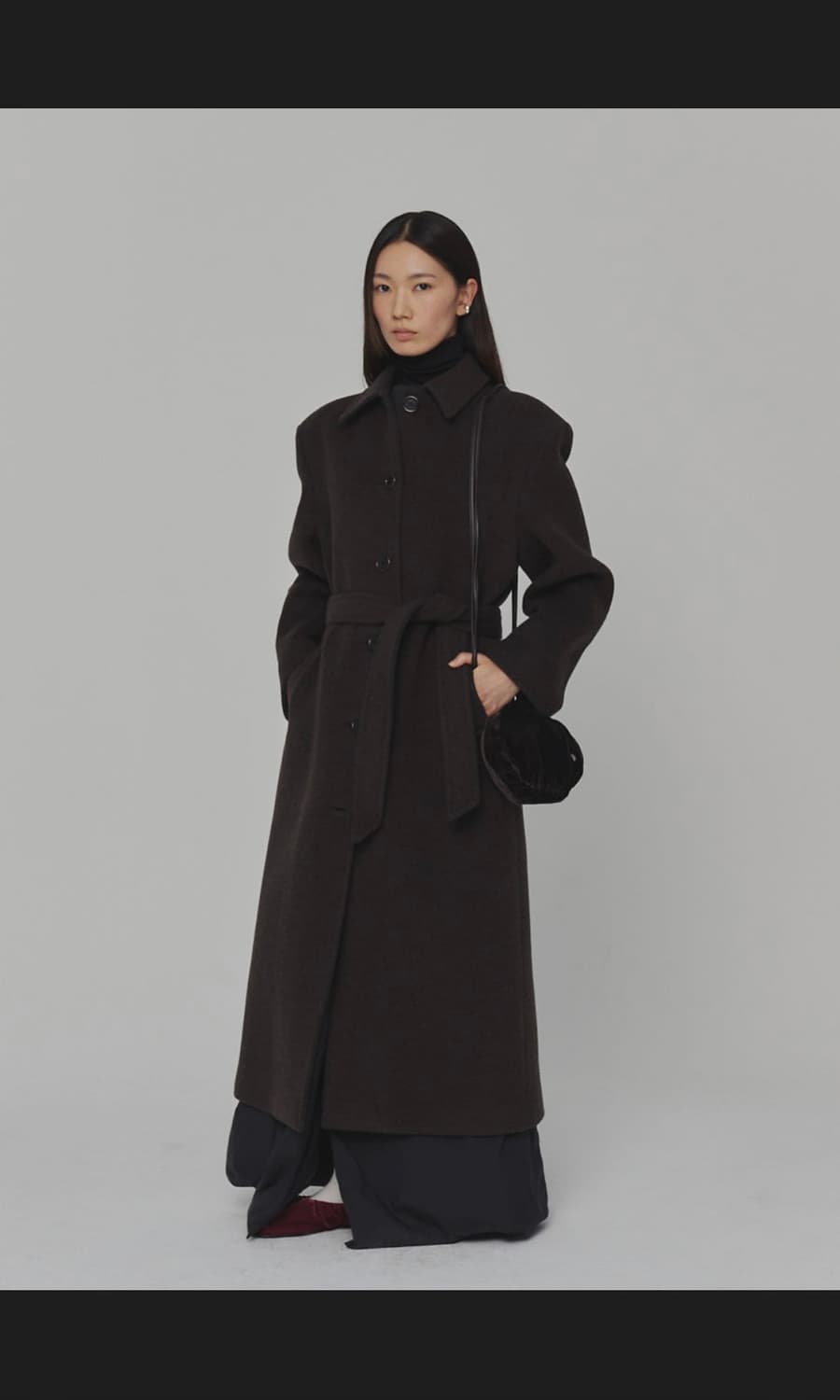 아모멘토 amomento 싱글 카라 롱코트 24fw 상품이미지1