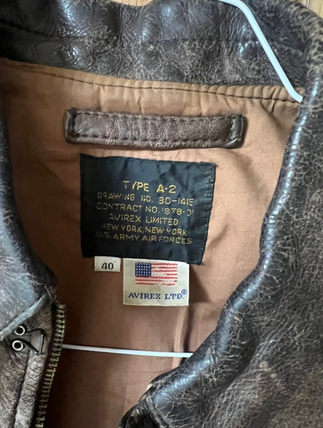 아비렉스 arvirex 소가죽 자켓 40(=103) A-2자켓 상품이미지4