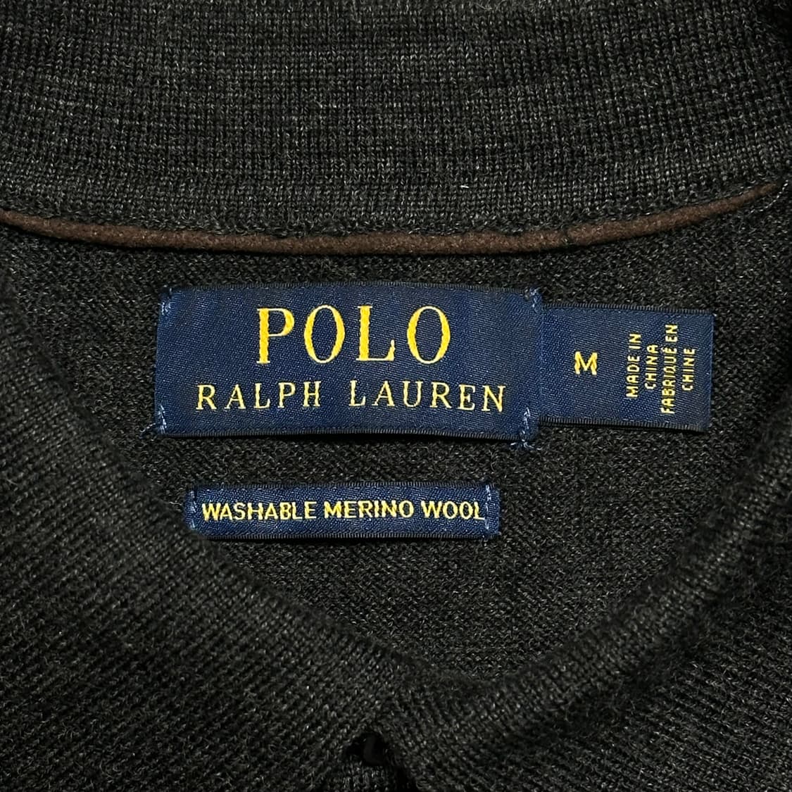 M 폴로랄프로렌 메리노 울 챠콜 카라 니트 상품이미지4