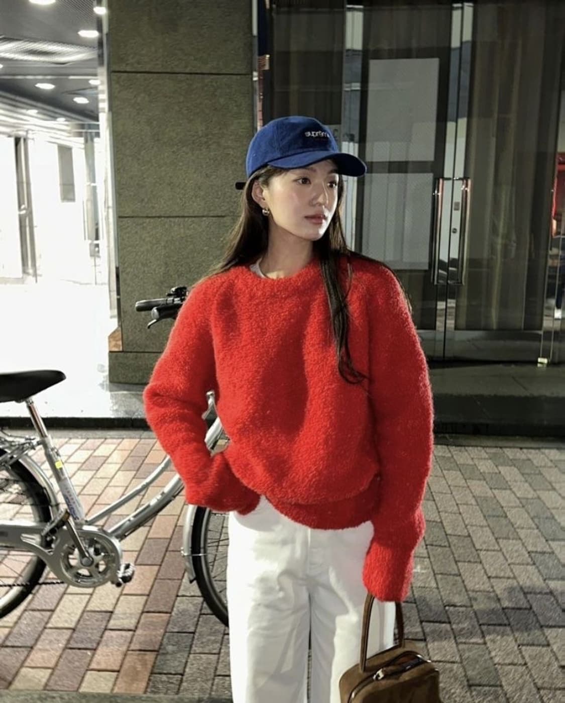 샵게드 부클 라운드 니트 레드  상품이미지1