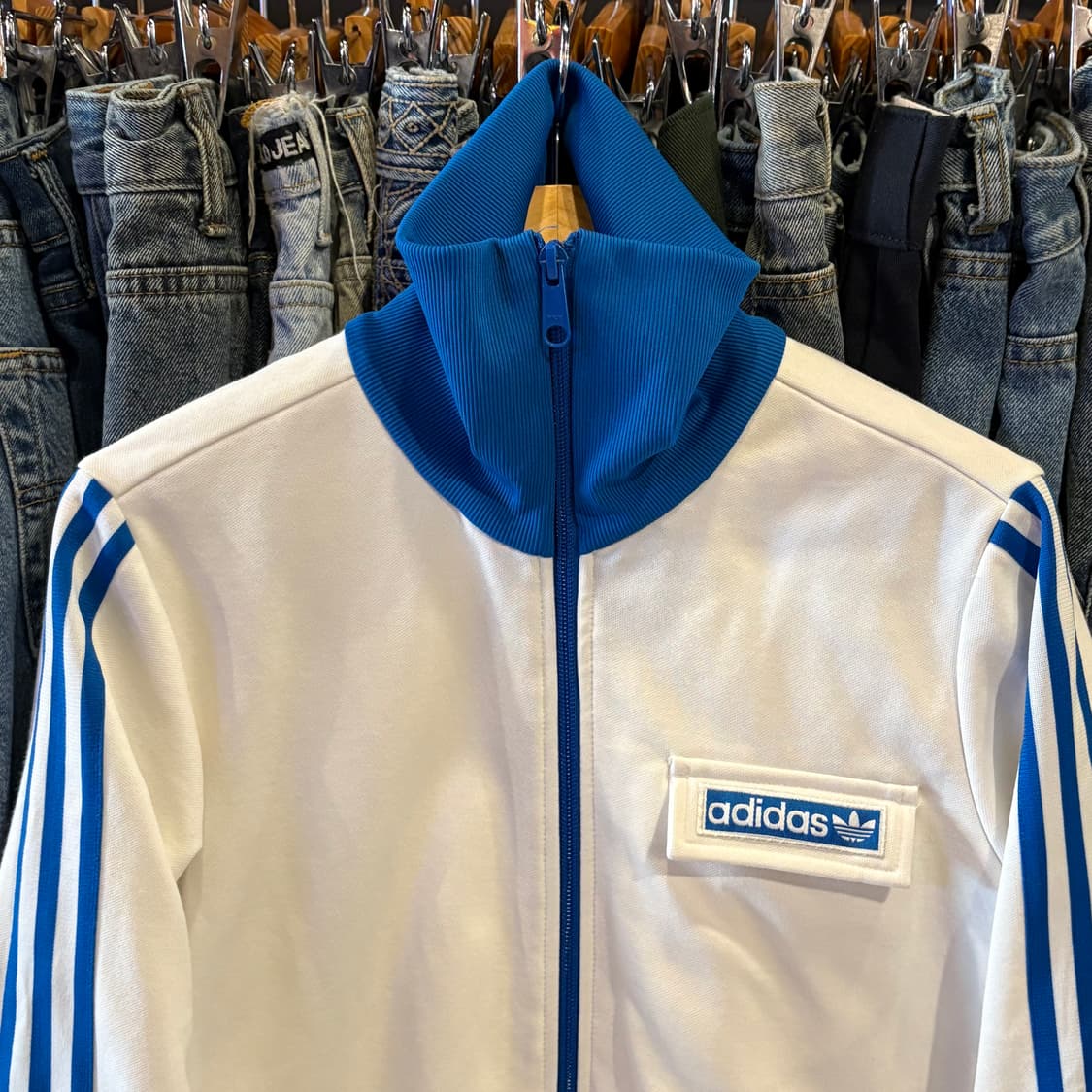 아디다스 희귀 흰/파 베켄바우어 져지 상품이미지4