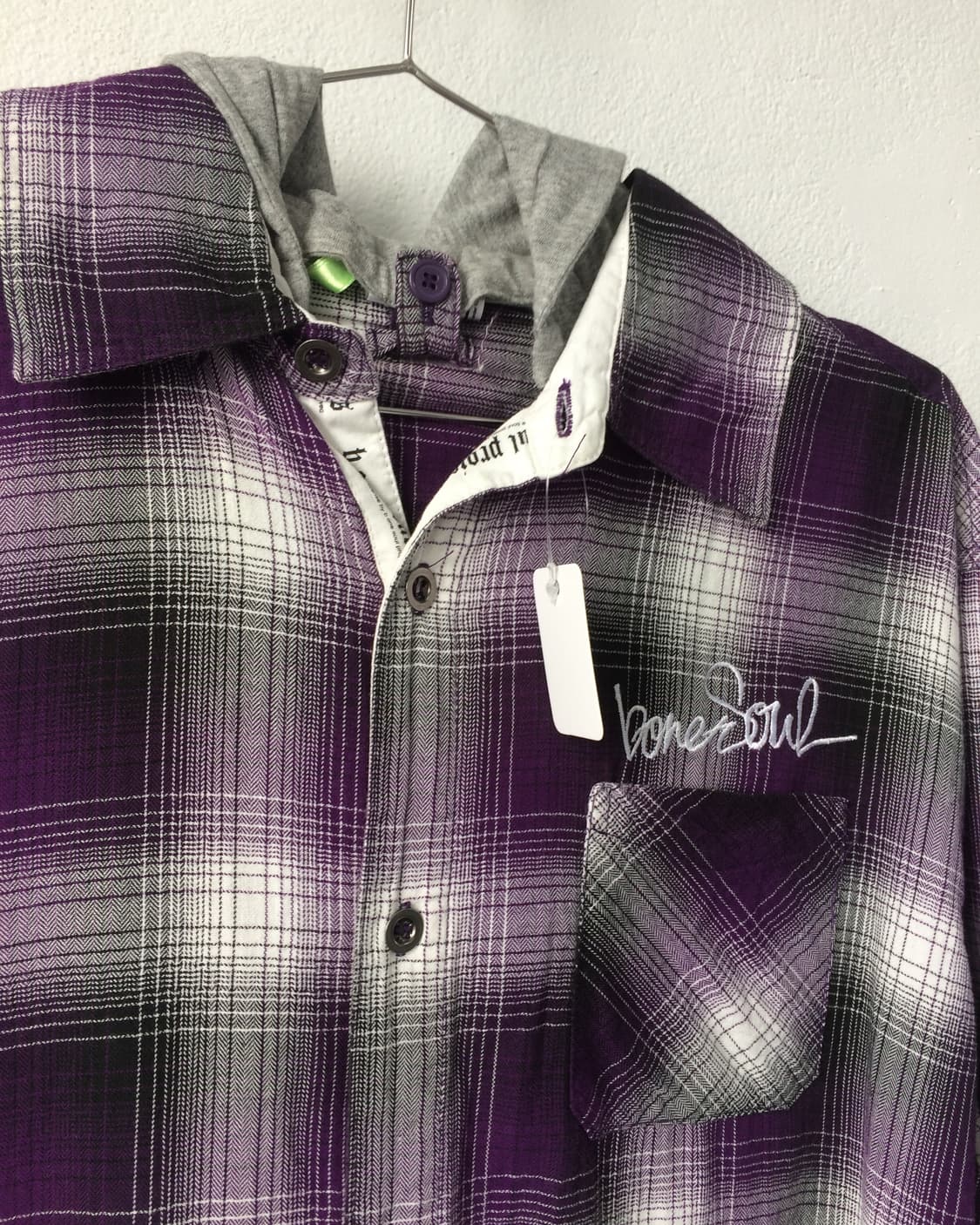 Back printing point check pattern hood l 상품이미지4