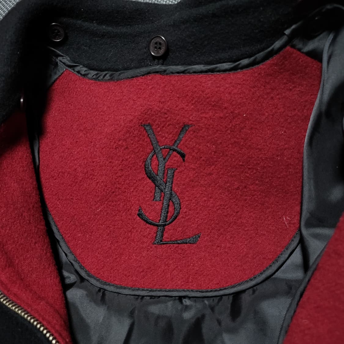 입생로랑 레드안감 내피 탈부착 모직 블루종 자켓 (95-100) 상품이미지5