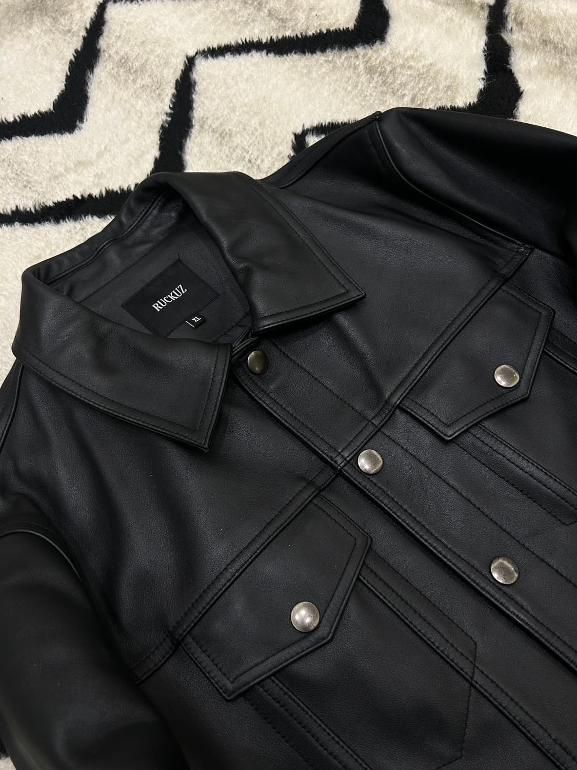 [XL]러커즈 레미 트러커 소가죽 자켓/블랙 상품이미지1