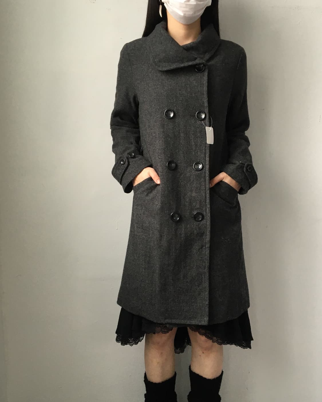 Belted double button coat 상품이미지1