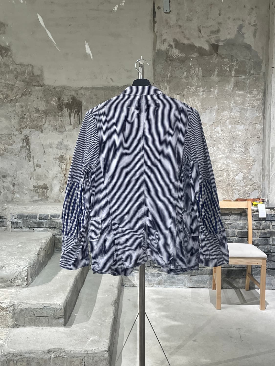 준야 와타나베 맨 ad2008 스트라이프 플랩포켓 셔츠 자켓 상품이미지6