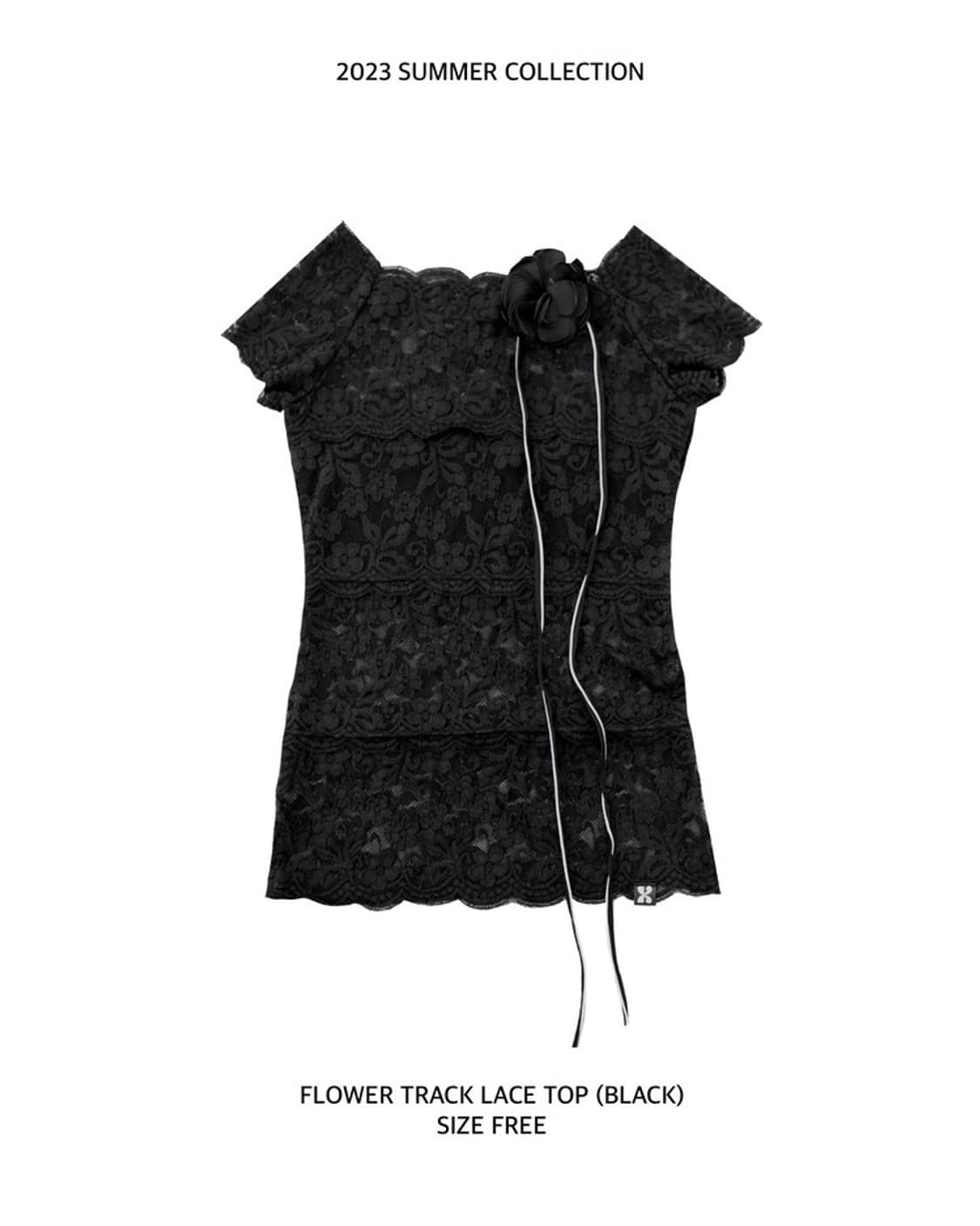 Kimyo 키묘 flower track lace top white 레이스 상품이미지4