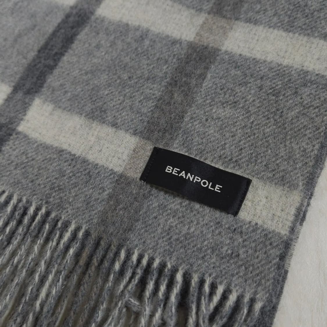 남녀공용 빈폴 체크 울 머플러 목도리 그레이 체크 상품이미지4