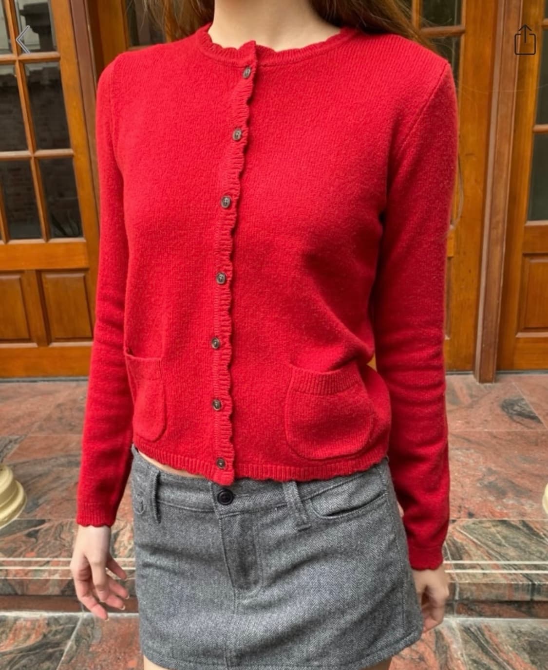 브랜디 멜빈 Brandy Melville 빨간색 가디건 상품이미지1