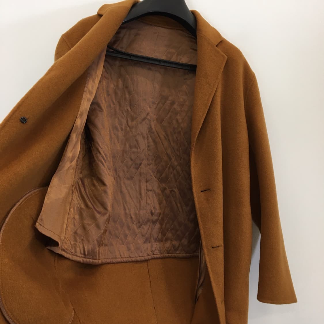 마마가리 캐시미어 카멜브라운 싱글코트 100  상품이미지5