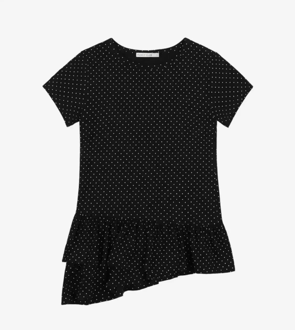 팬시클럽 프릴 레이어드 도트 티 (BLACK) 상품이미지1