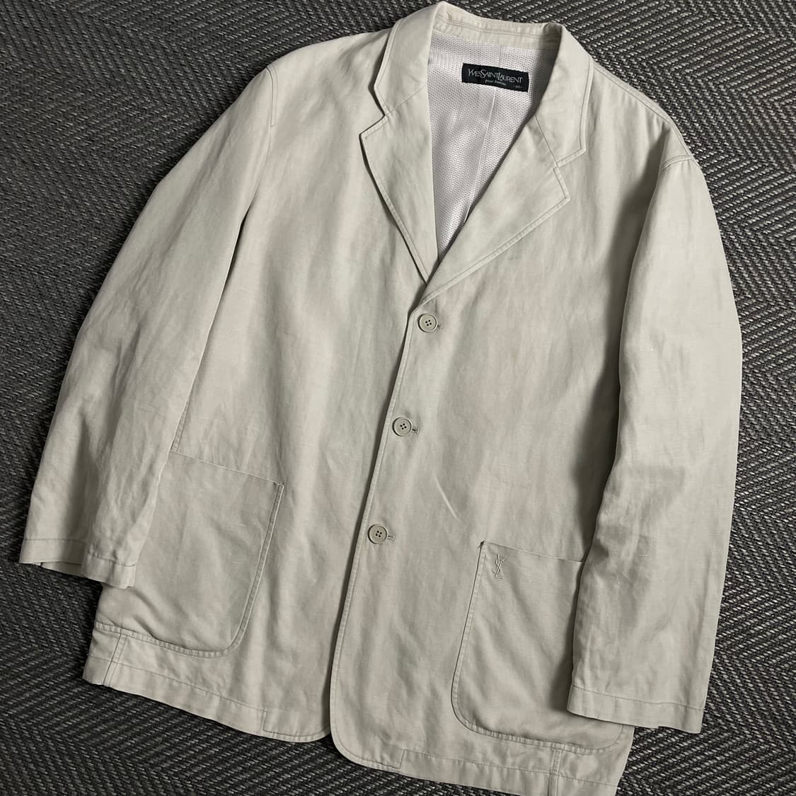 90s 입생로랑 자수로고 아카이브 치노 블레이저 자켓y 4467 상품이미지1