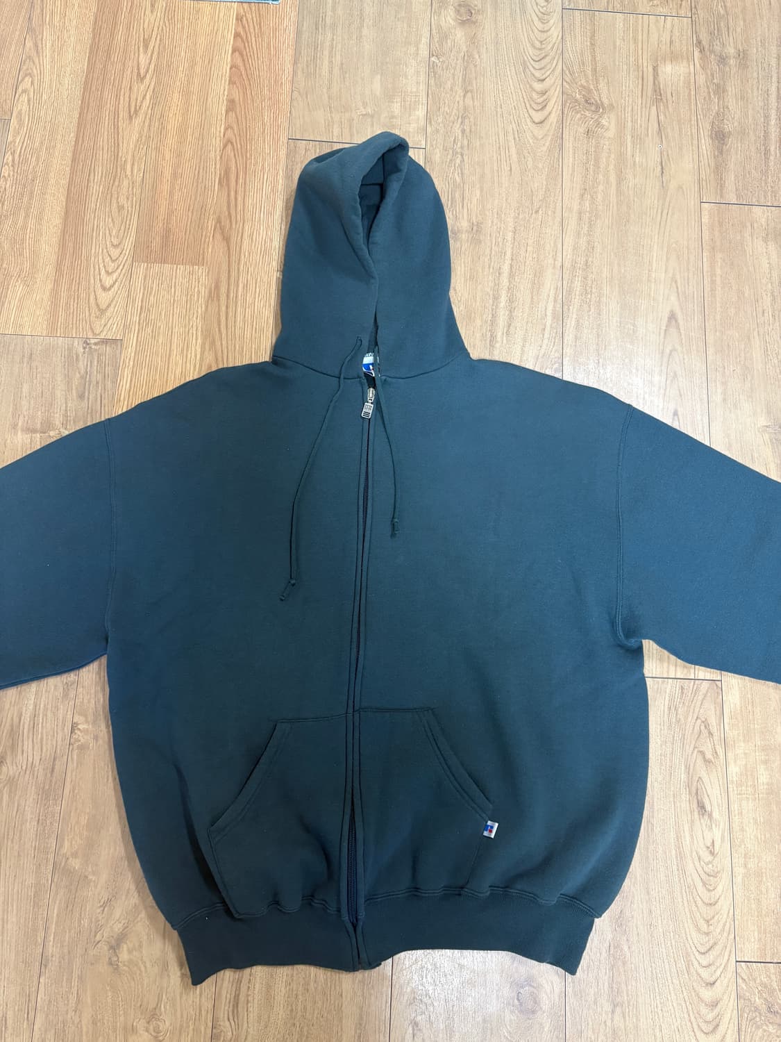 90s 러셀 후드집업 카키그린 xl 상품이미지1