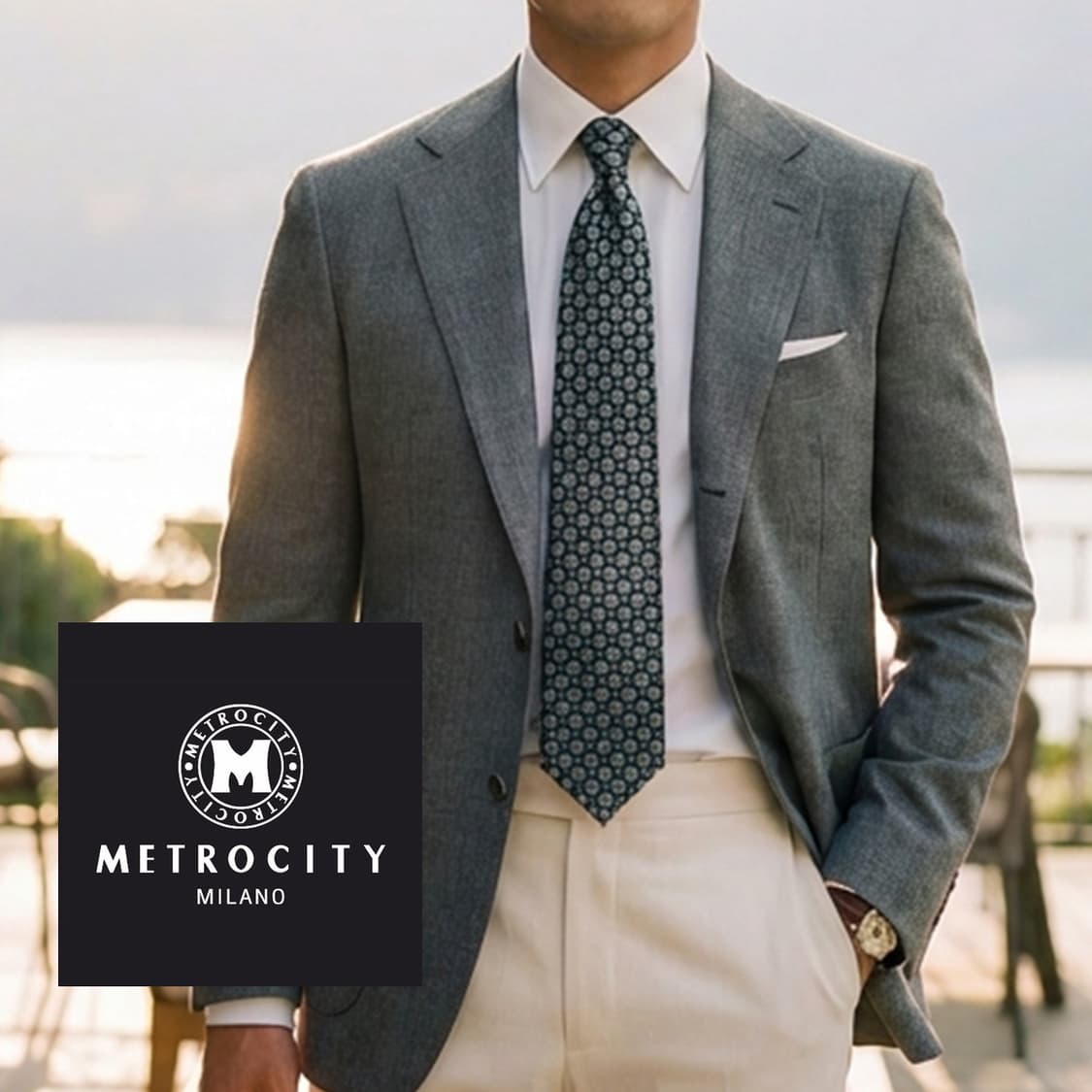 메트로시티 실크 블랙 패턴 넥타이 8.6cm A+등급 K2462
 상품이미지1