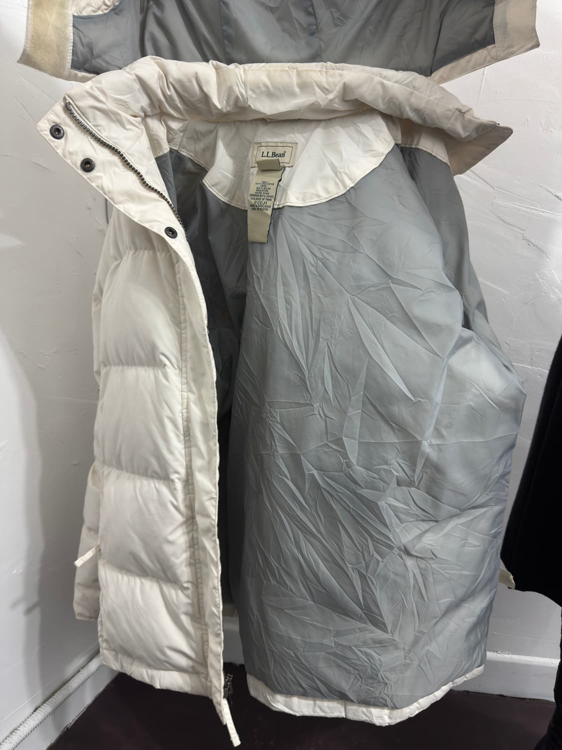 L.L.bean white fur hood twoway padding 상품이미지5
