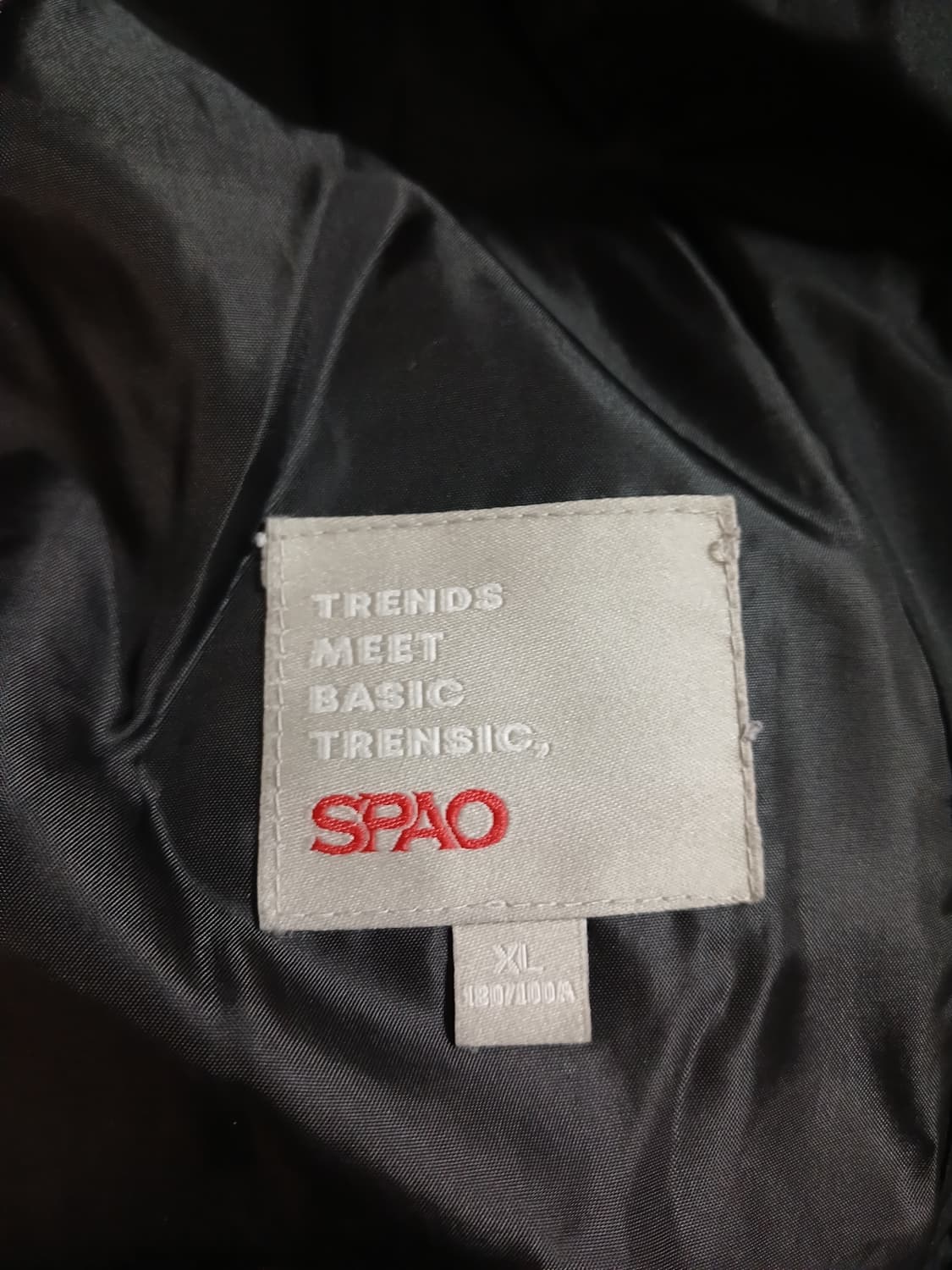 (XL,105)스파오 남녀공용 웰론 숏패딩 블랙 상품이미지8