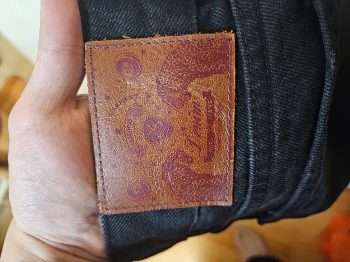 44) 엘무드 슬래시 플레어 데님 워시드 블랙 상품이미지2