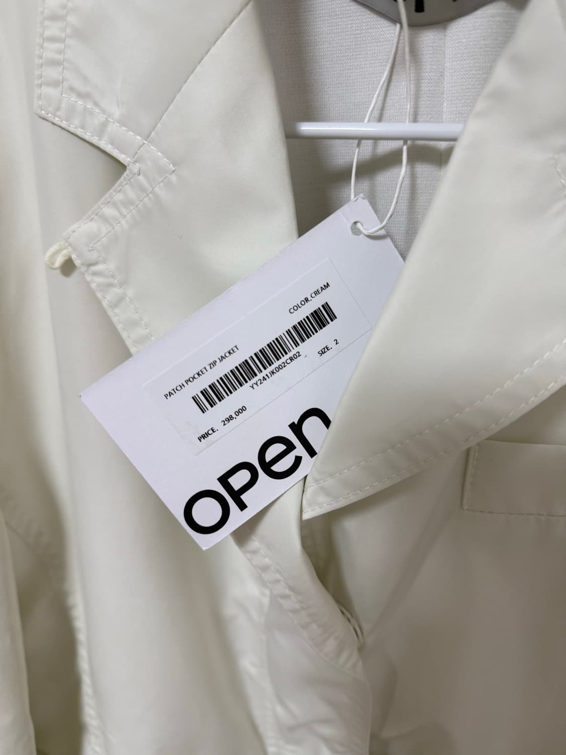 OPEN YY PATCH POKET ZIP JACKET, CREAM 상품이미지4