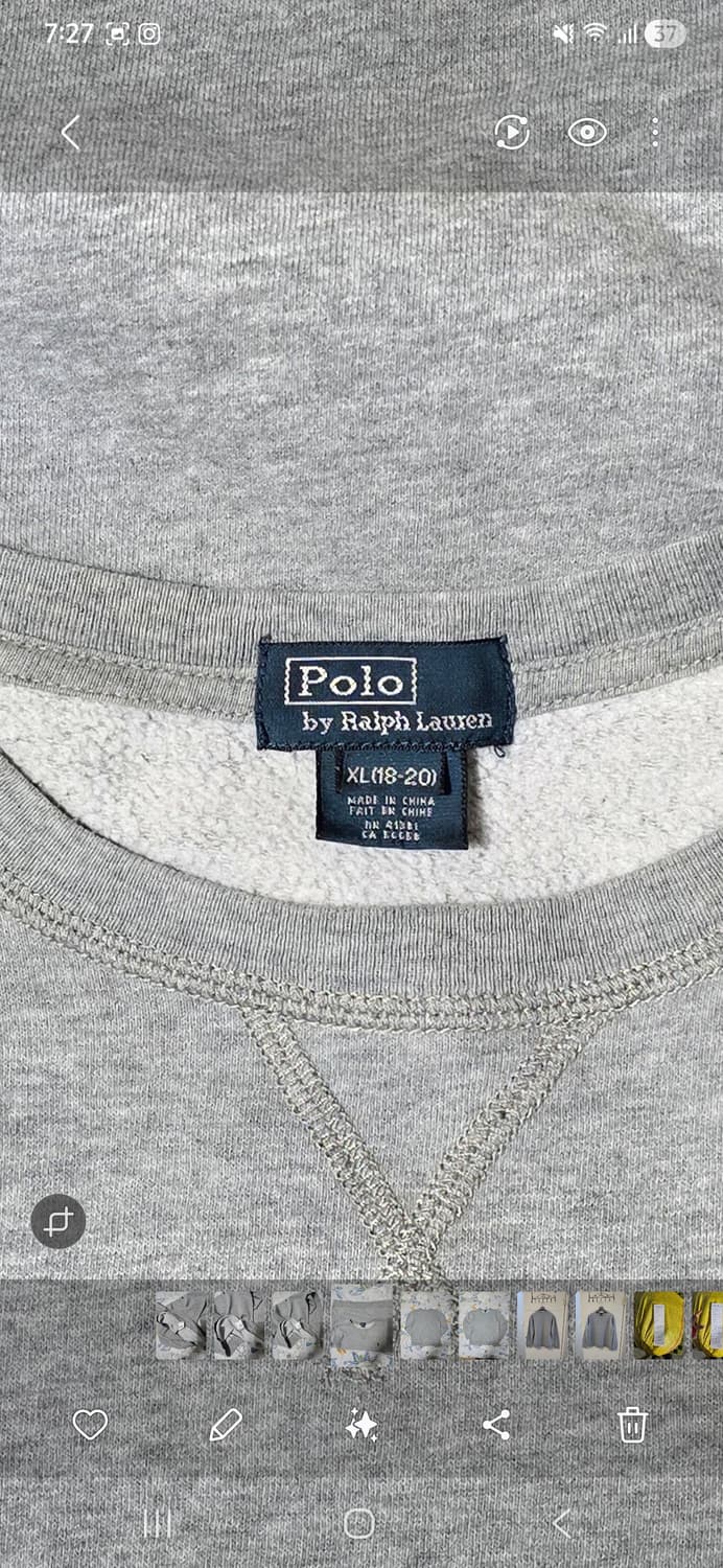 폴로 랄프로렌 그레이 맨투맨 XL 상품이미지3