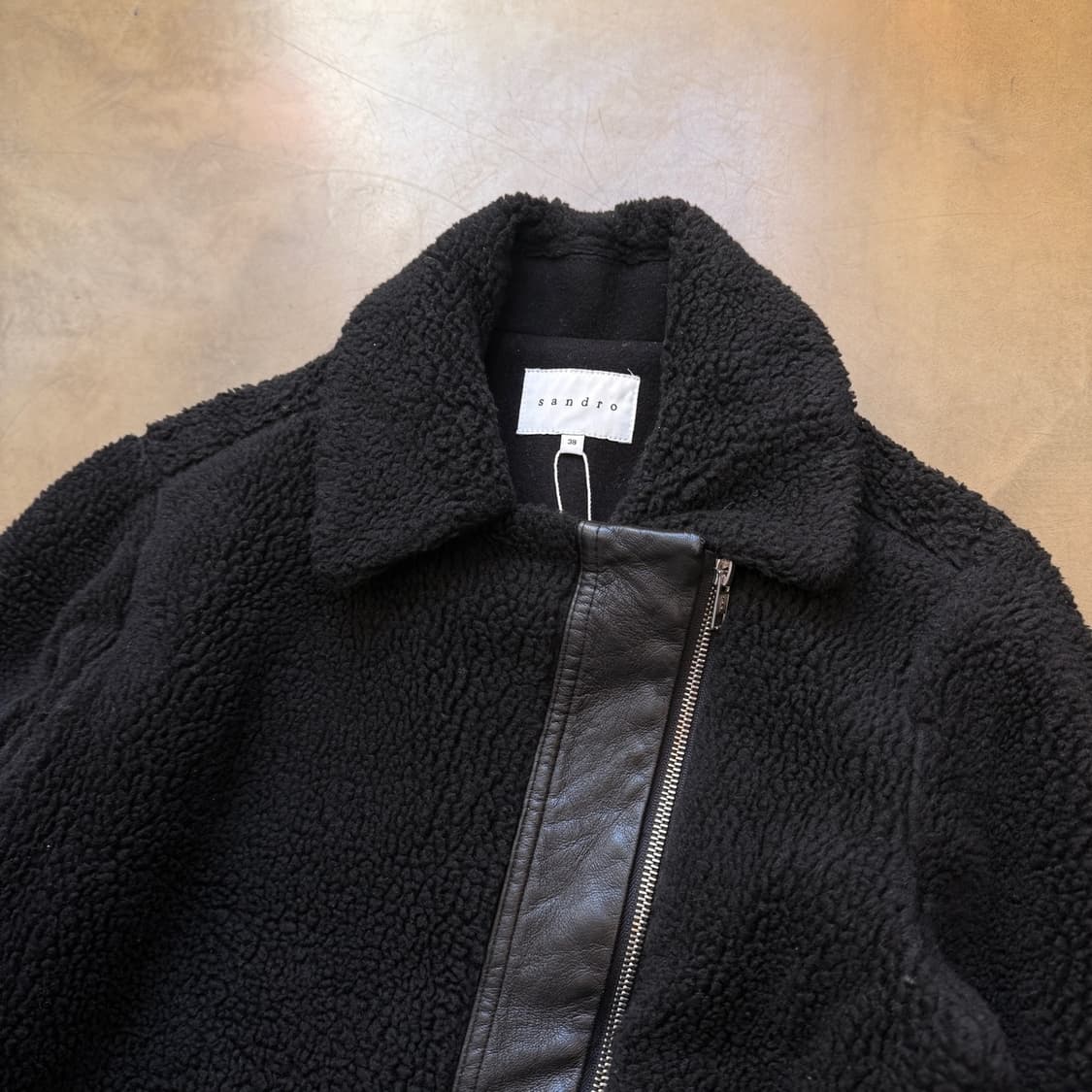 산드로 더블라이더베이스 셰르파 플리스 숏 코트 자켓 상품이미지5