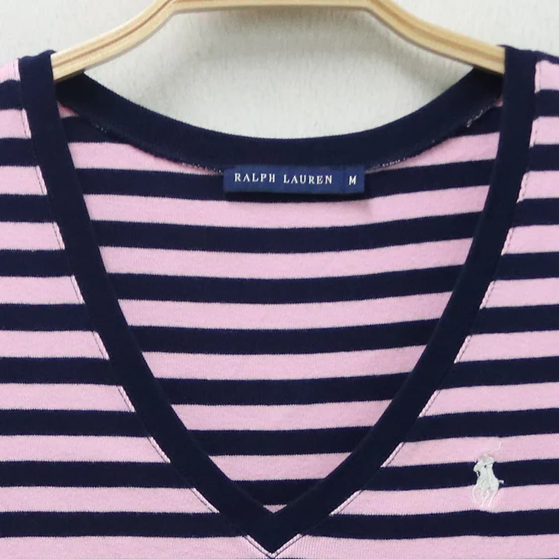 폴로 랄프로렌 딸기우유 스트라이프 브이넥 티셔츠 65036 상품이미지5