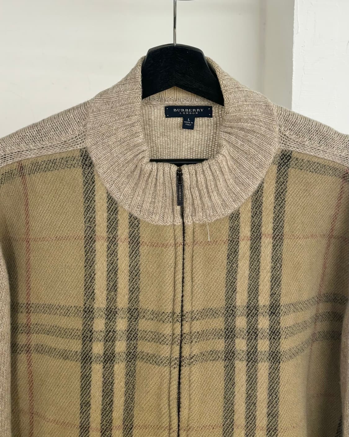 버버리 노바 체크 울 니트 집업 상품이미지2