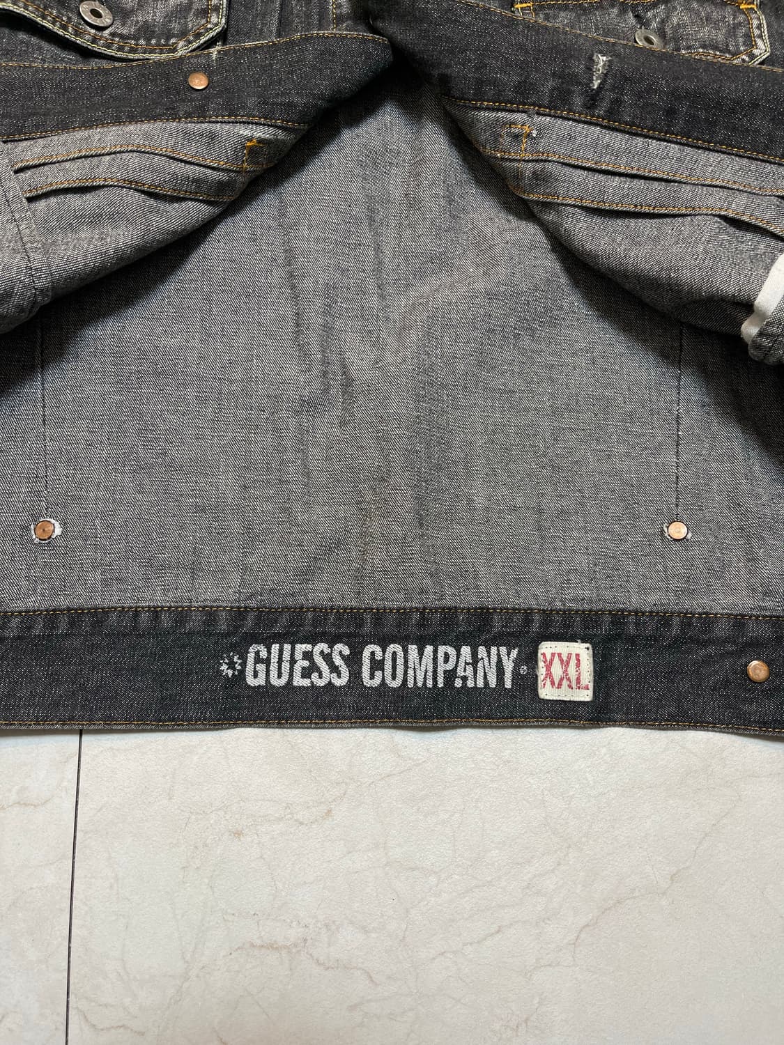 00s 게스 흑청 데님 자켓 xxl 상품이미지7