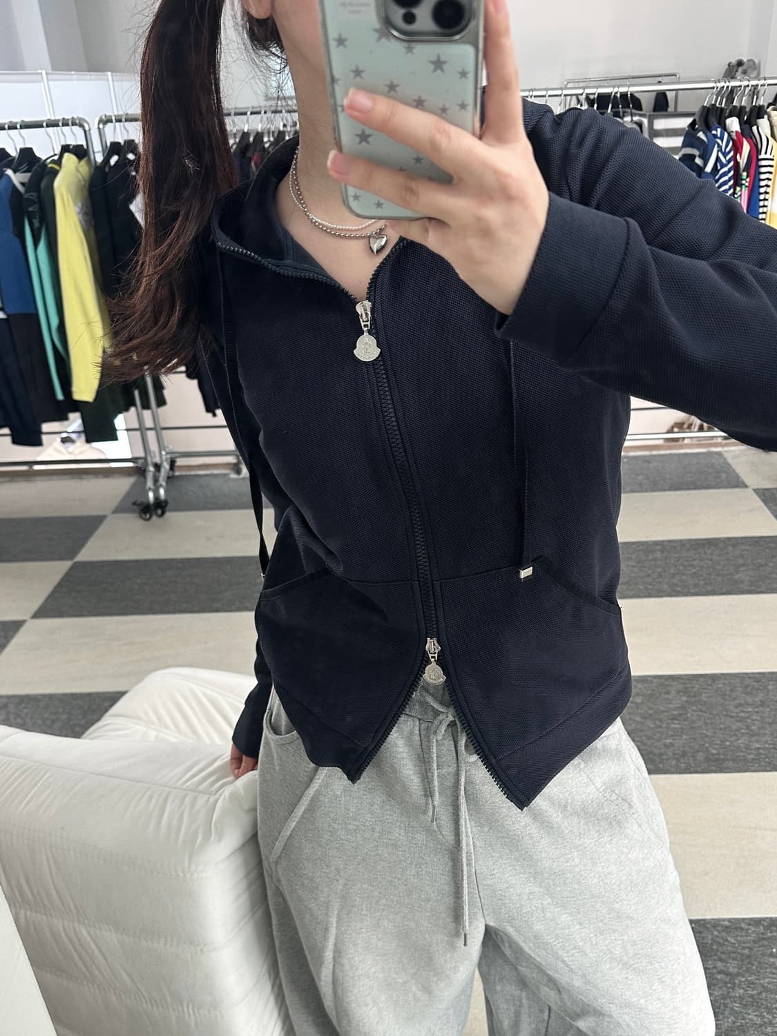 몽클레어 네이비 와플 후드집업  상품이미지3