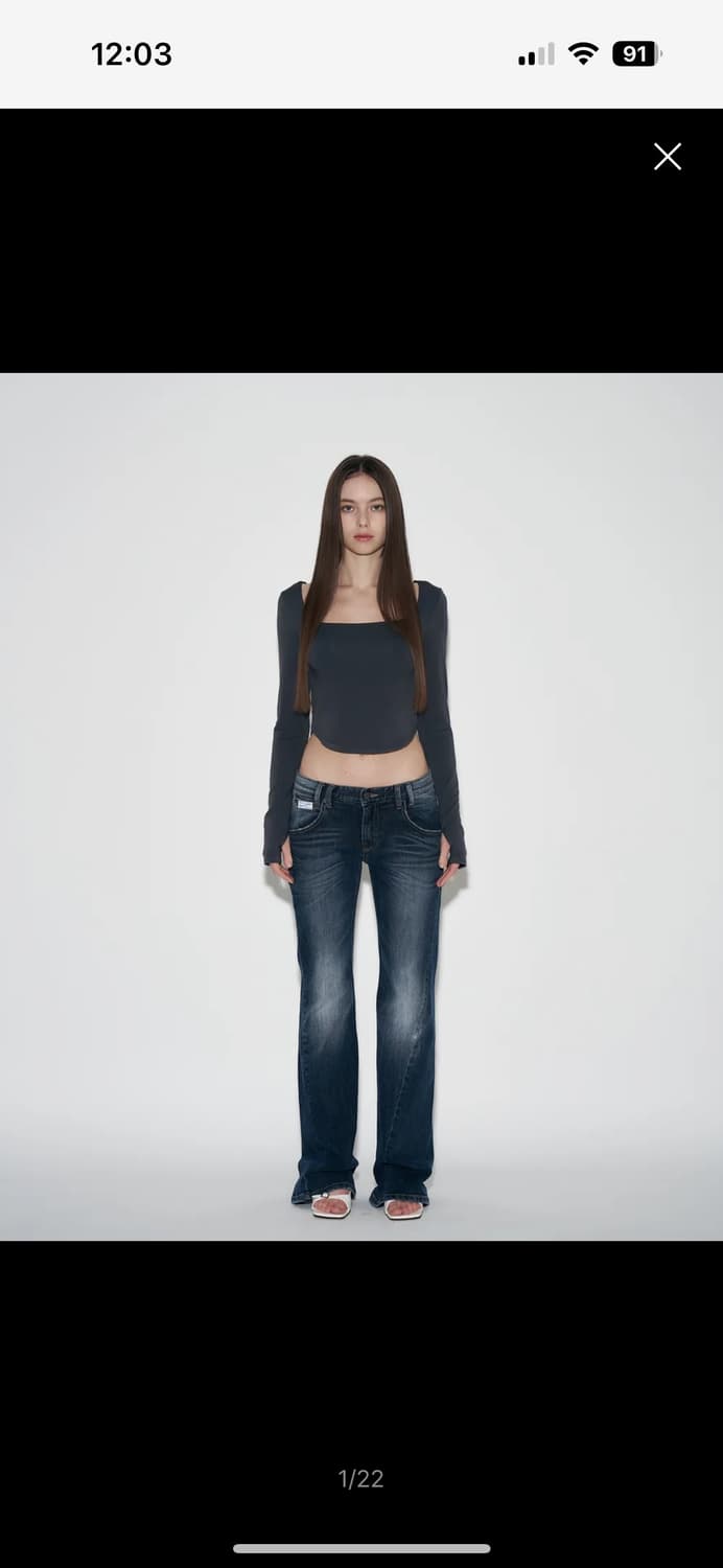 (닝닝바지) 플리즈노팔로우 워싱 부츠컷 데님 S 상품이미지1