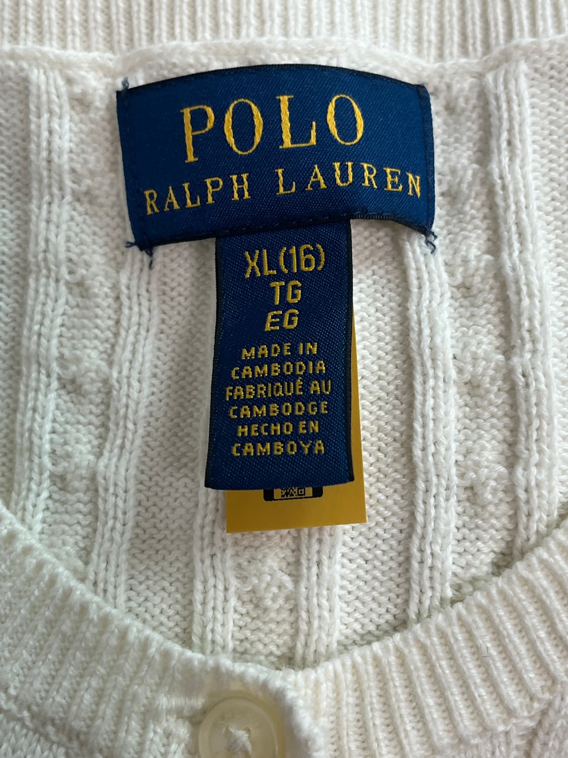 폴로 화이트 핑크로고 가디건 POLO CARDIGAN 상품이미지3