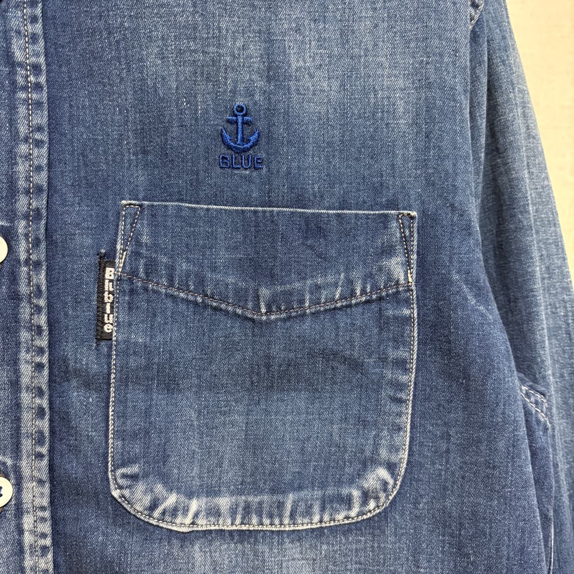 블루블루 인디고 다이 워시드 데님셔츠 / 블루, 3 상품이미지6