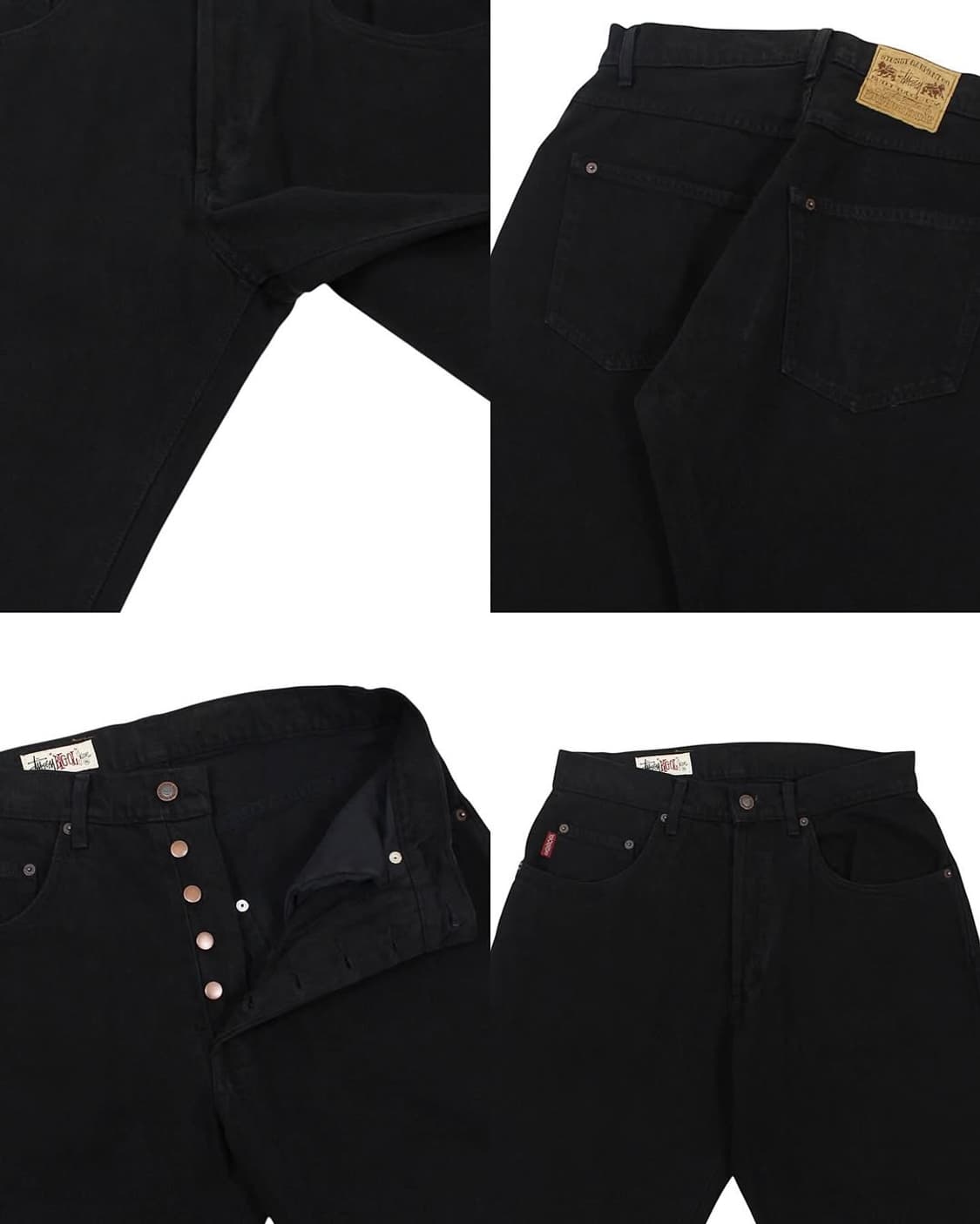 1990s USA 올드 스투시 빅올진 블랙 데님 팬츠 빈티지 미국제 상품이미지7