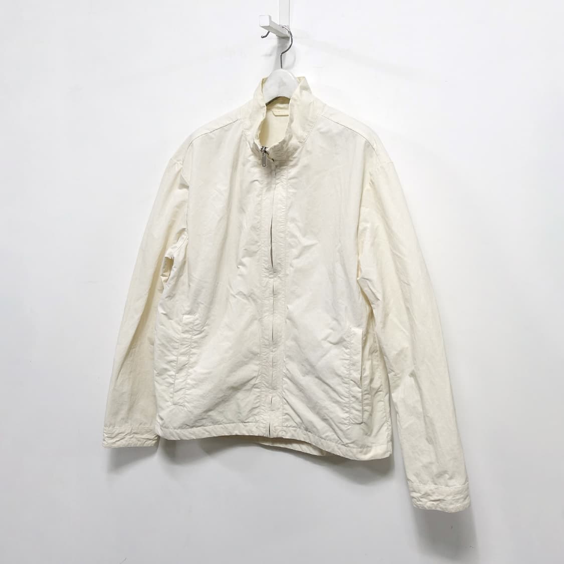[100, S~M] ZARA 자라 화이트 하드쉘 나일론 바람막이 자켓 상품이미지4