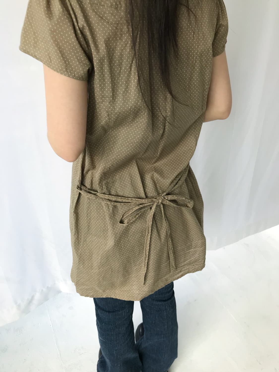 올리브 도트 빈티지 드레스 상품이미지3
