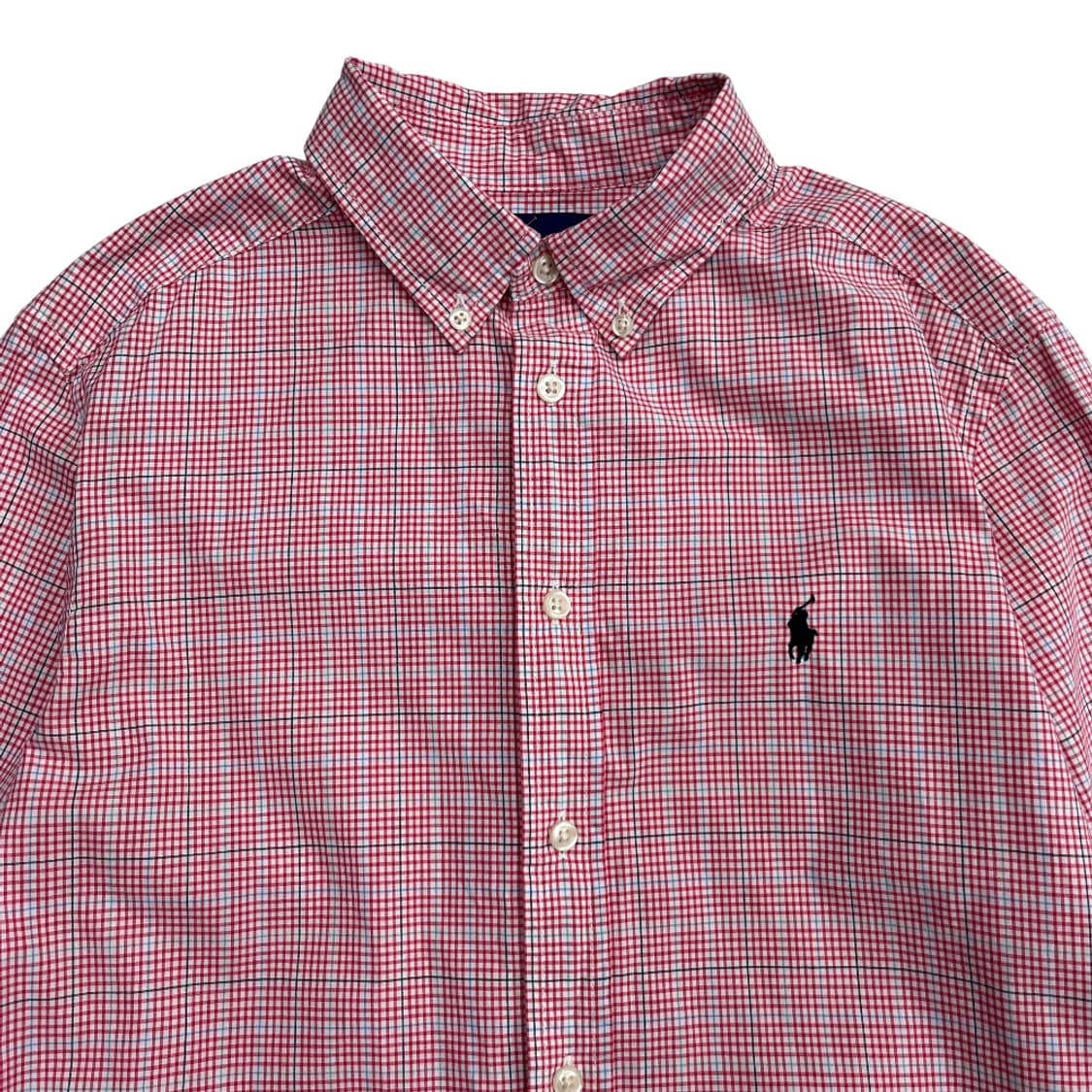 폴로 랄프로렌 네이비포니 레드 체크 셔츠 L 상품이미지4