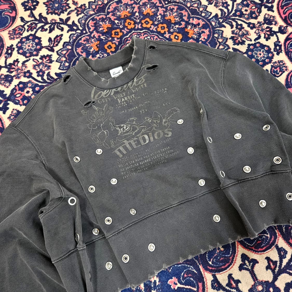 로레일즈 워시드 y2k 프린팅 크롭 스웻셔츠 Free 상품이미지5