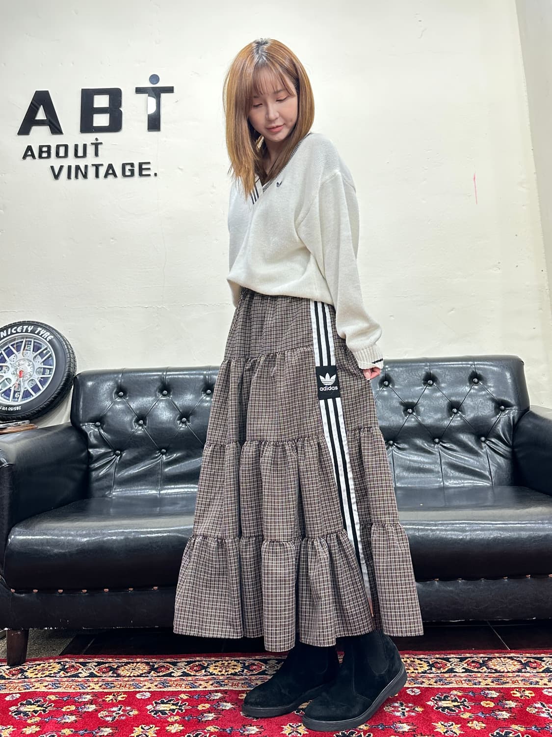 나오미 체크 캉캉 커스텀 스커트 상품이미지4