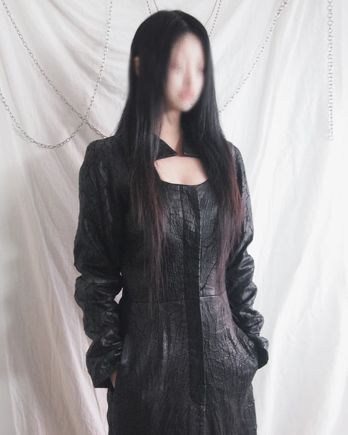 HAUTE 크랙레더 램스킨 아티저널 롱코트 상품이미지2