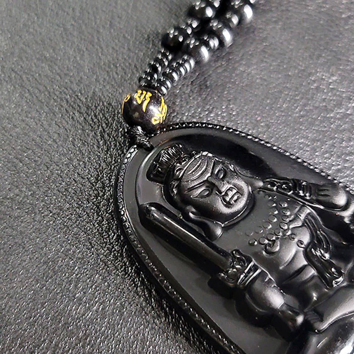 부동명왕 흑요석 펜던트 불상 부처님 불교 남자 목걸이 상품이미지4