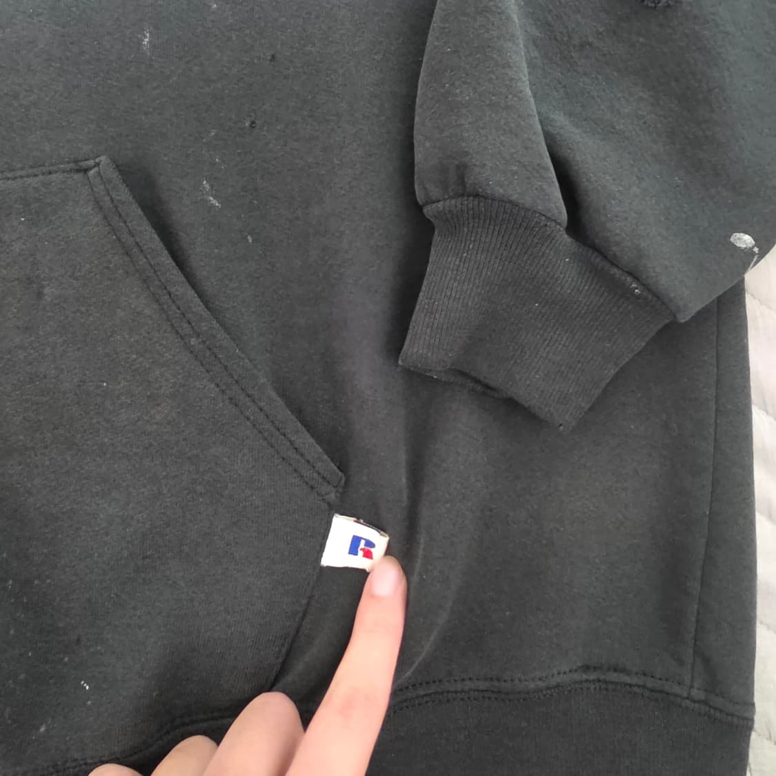 [XXL] 90s USA 빈티지 러셀 애슬레틱 후드집업 블랙 트래쉬드2 상품이미지3