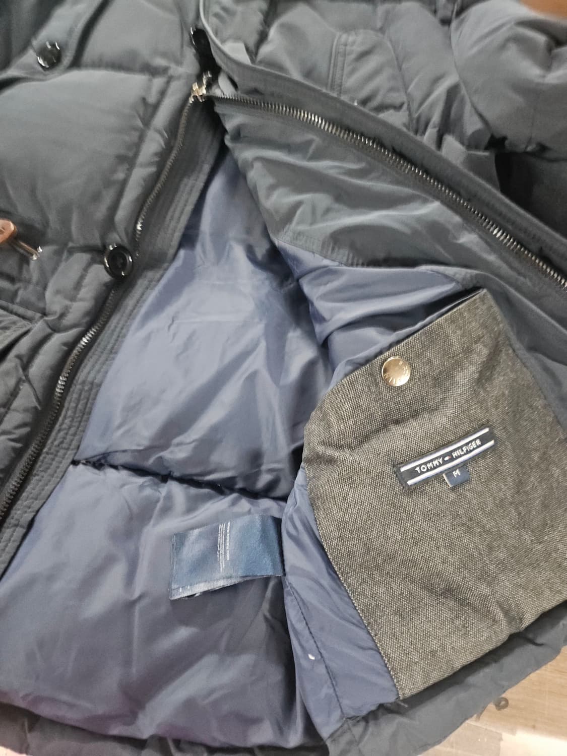타미힐피거 네이비 후드 패딩 점퍼  M 상품이미지6